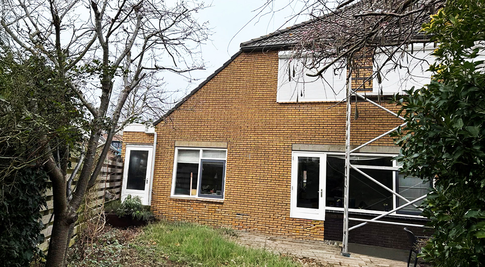 Gevel na het zandstralen